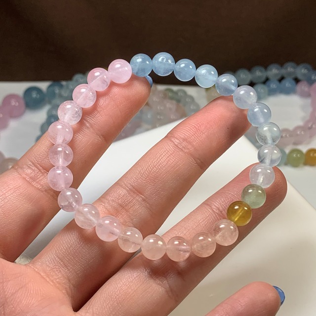 no3.爽やかパステル☆グラデーションミックスベリル ブレスレット