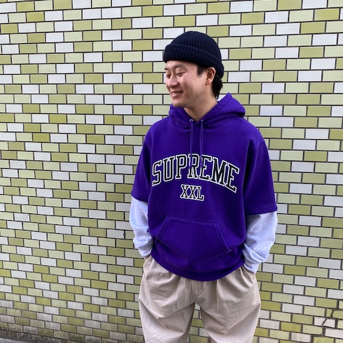 supreme XXL hooded sweatshirt "PURPLE" 新品・未使用 【SK】
