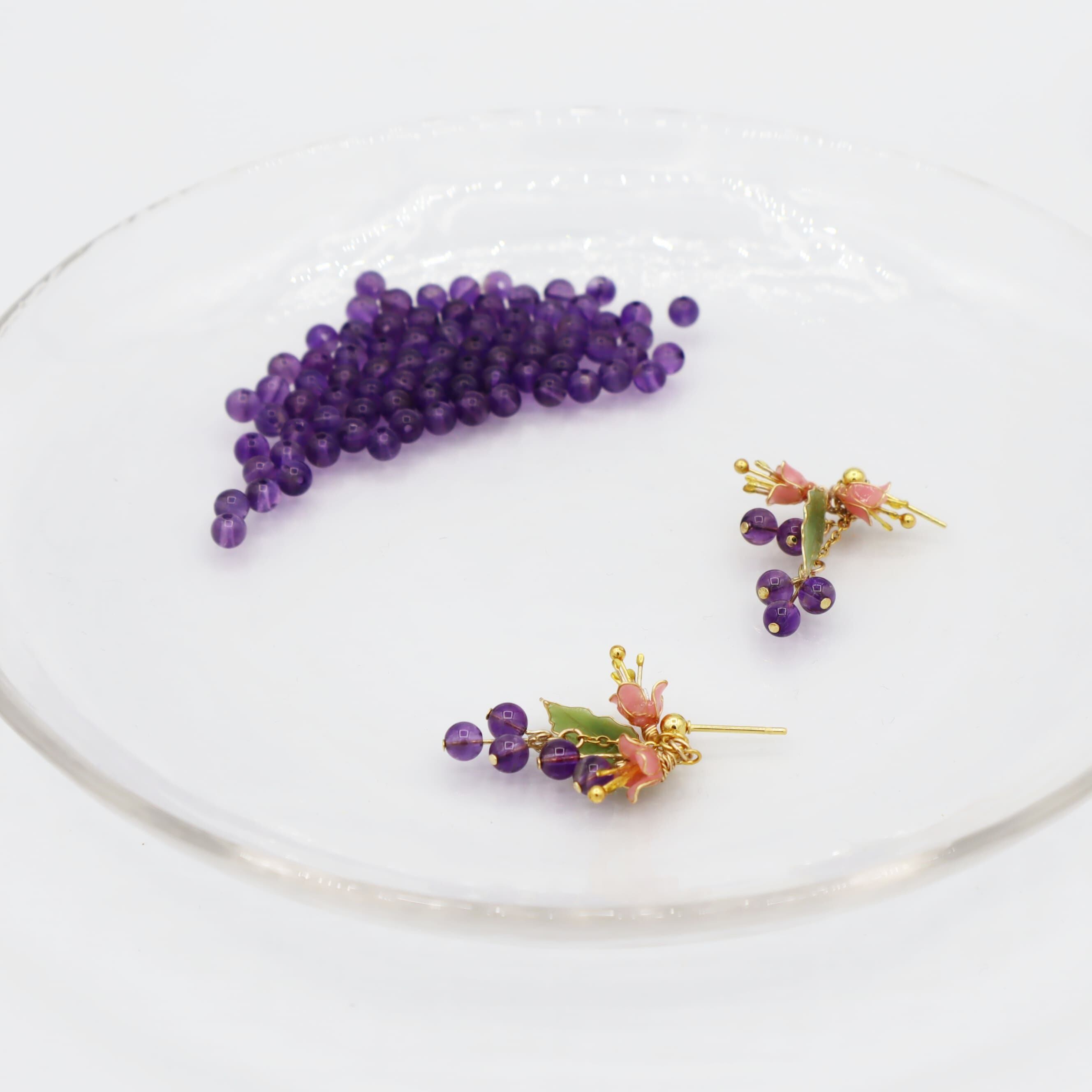 紫式部ピアス（amethyst）