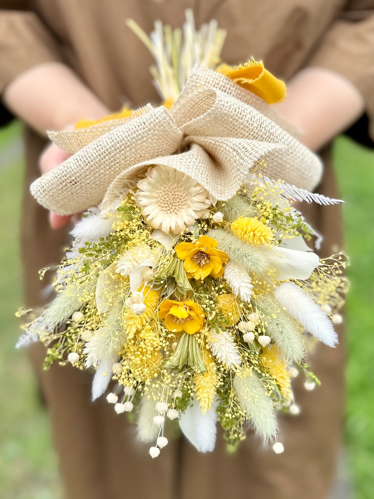 ドライフラワースワッグ(黄色・黄緑色) 【1点もの】 画像3