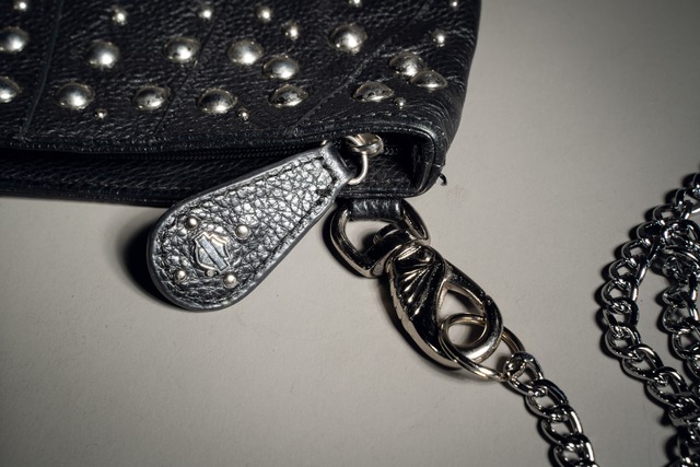 2000s HARLEY-DAVIDSON® Official  Studded Chain Leather Bag