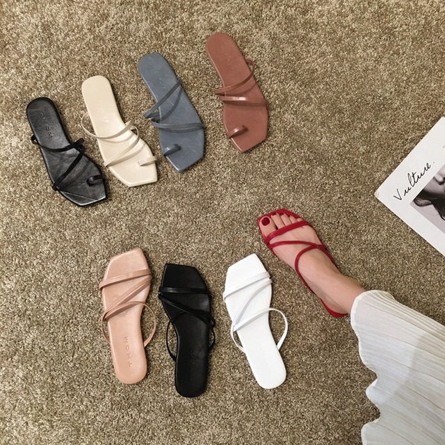 サンダルとスリッパの女性用アウターウェア2020年の新しい春バージョンのネットレッドサマートゥビーチシューズインワイルドフリップフロップ フェイクシューズ36064246946