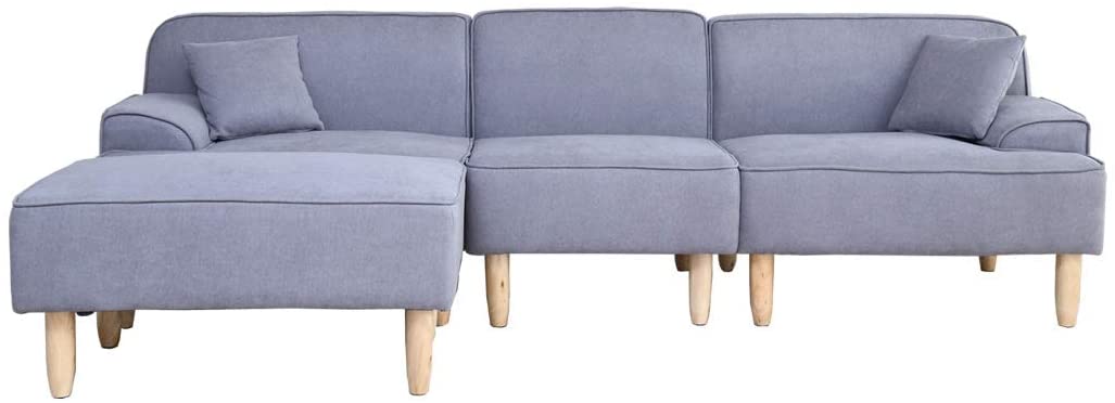 3人掛ファブリックカウチソファ マルチソファ 脚取り外し可 3P ソファー