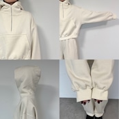 裏起毛ハーフZIPショート丈PK/エクリュ