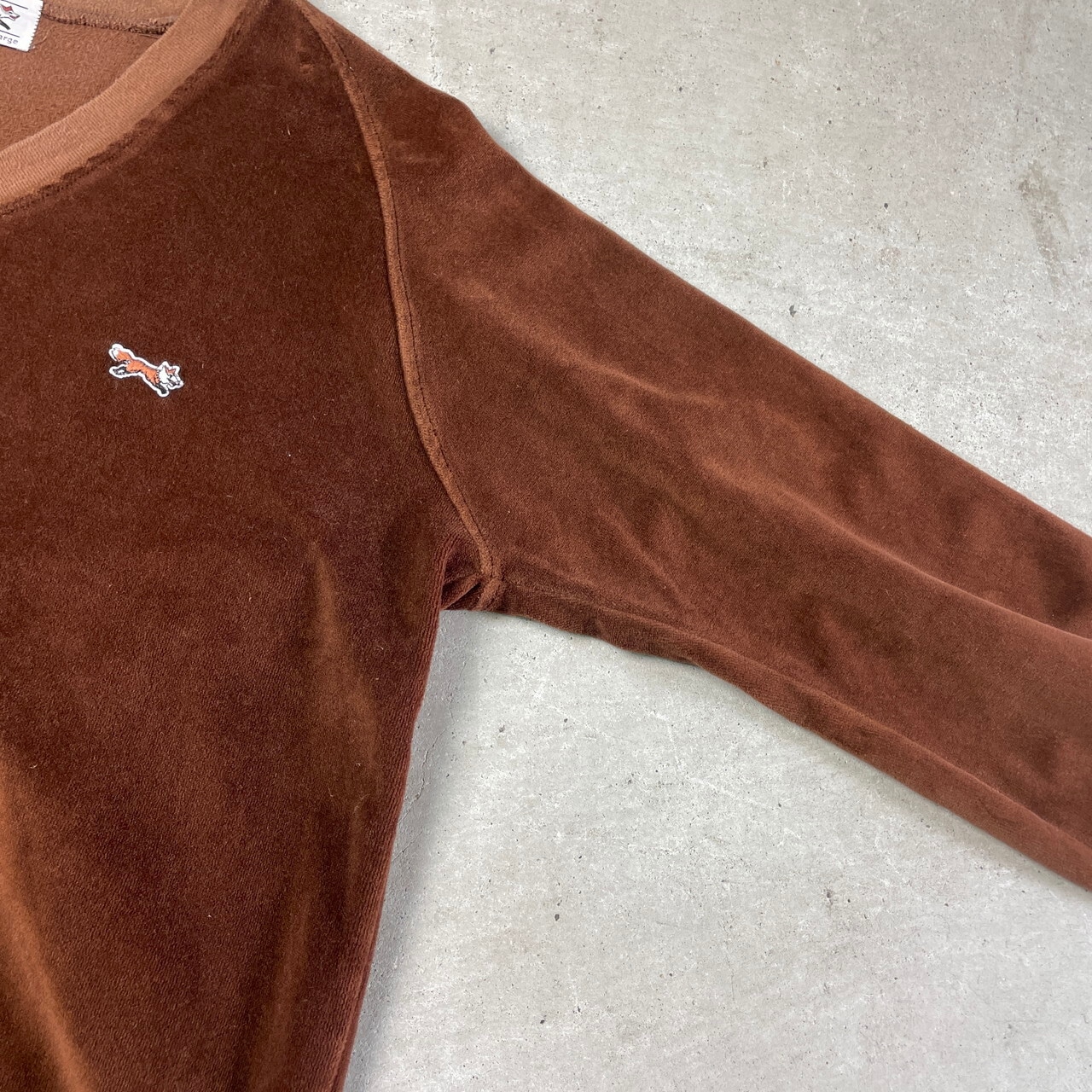 80年代 JCPenney THE FOX VELOUR Vネック ベロアスウェットシャツ 