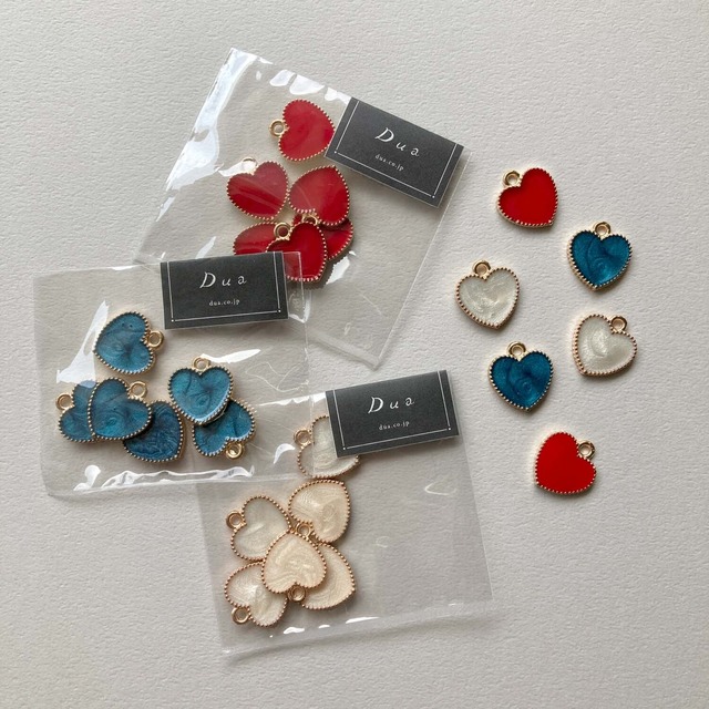 〈再入荷〉カラーハートメタルチャームパック（6p）