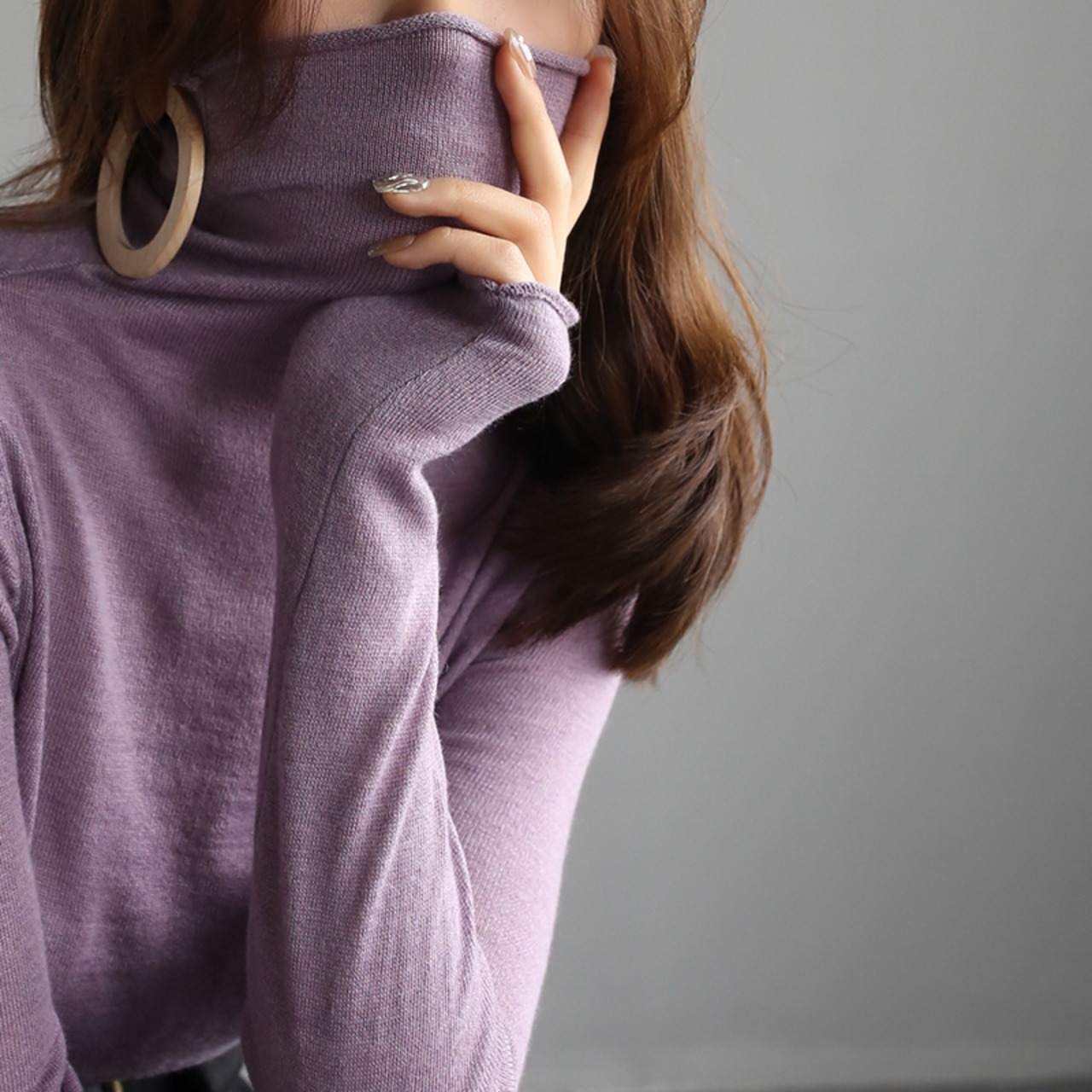 タートルネックニットトップ 7color A00953