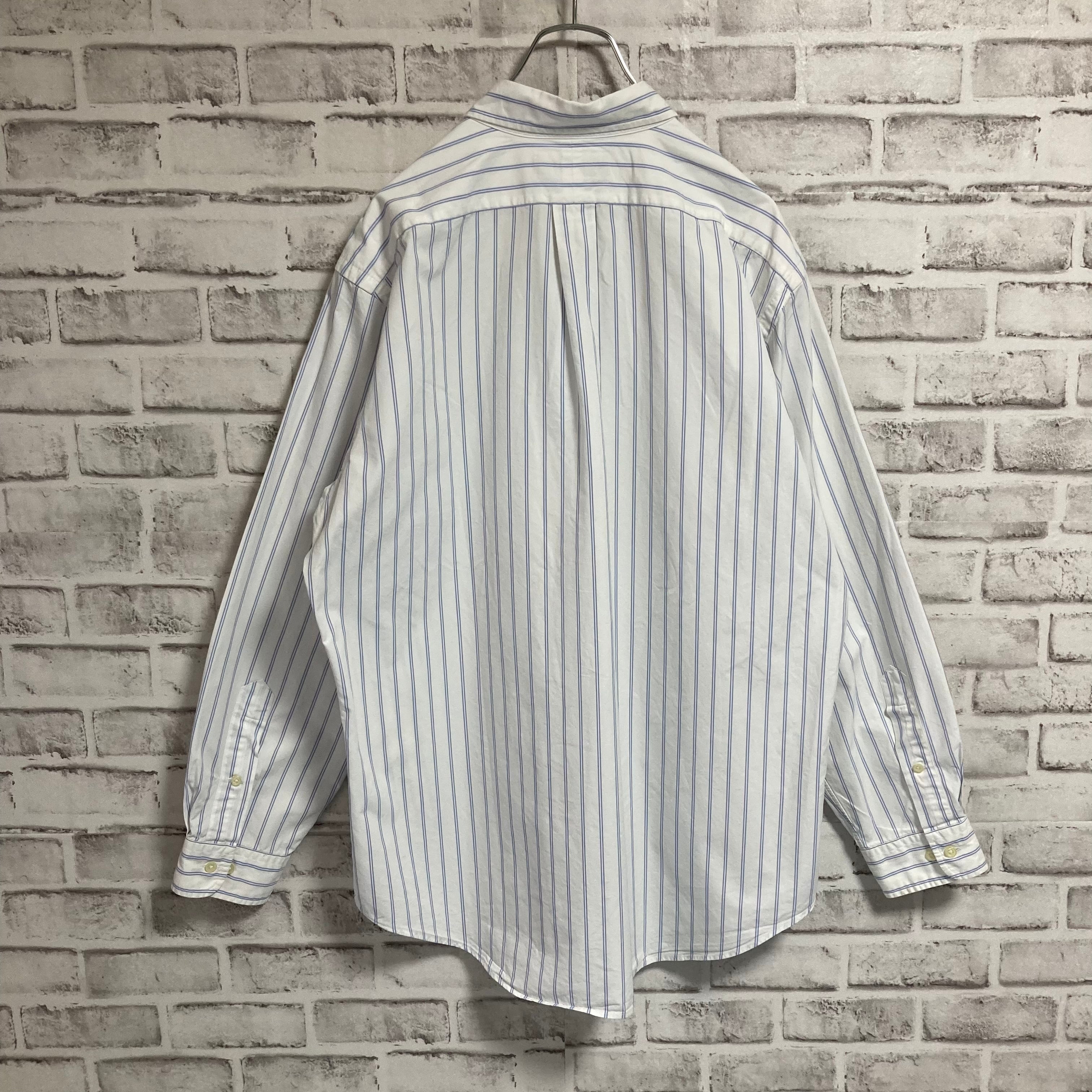 Ralph Lauren】L/S Stripe BD Shirt L相当 90s ラルフローレン