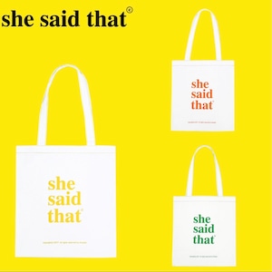 【即発/正規品】she said that logo bag 4colors / シーセッドザット ロゴバッグ トートバッグ 韓国 雑貨