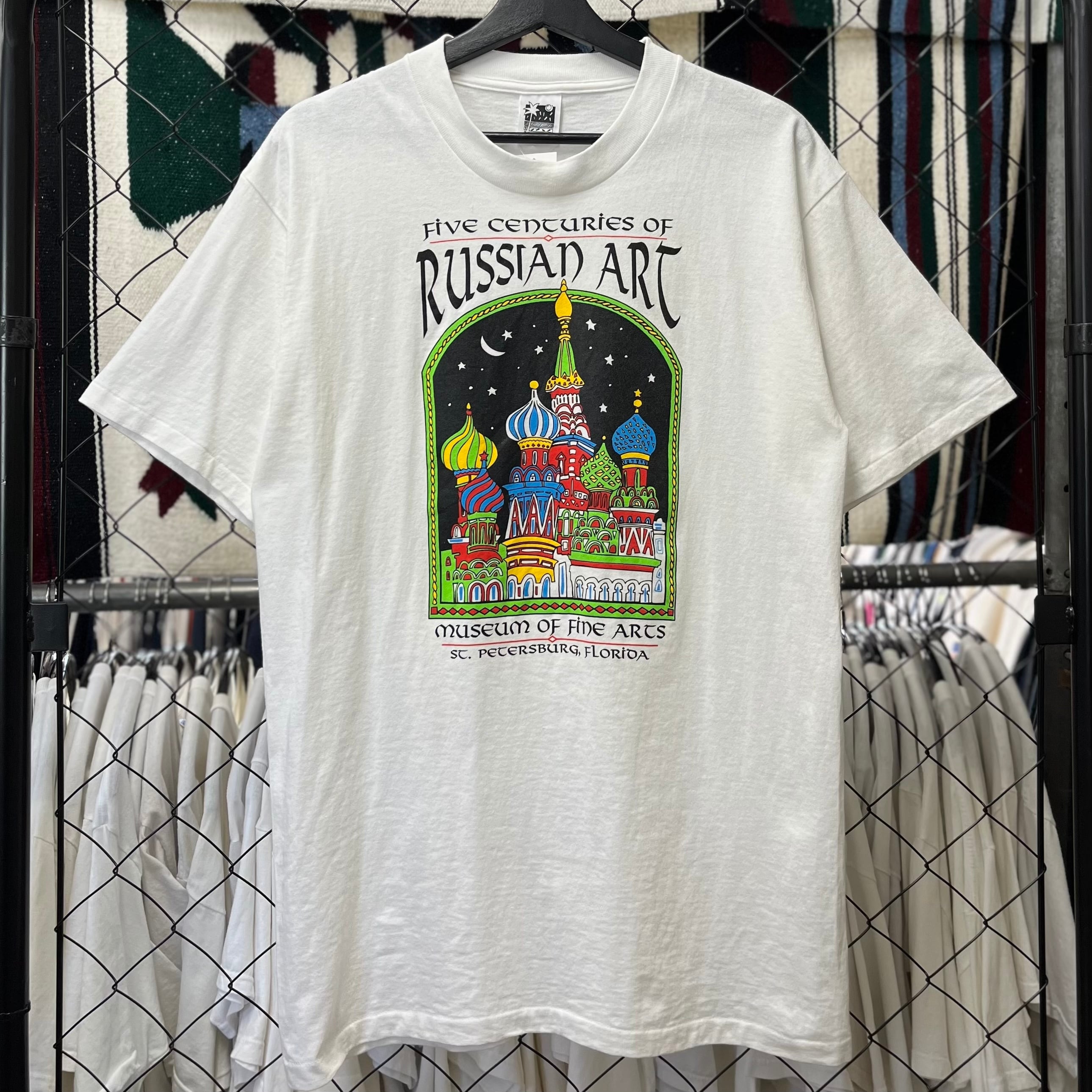 90s USA製 デザイン系 半袖Tシャツ シングルステッチ プリント L 古着