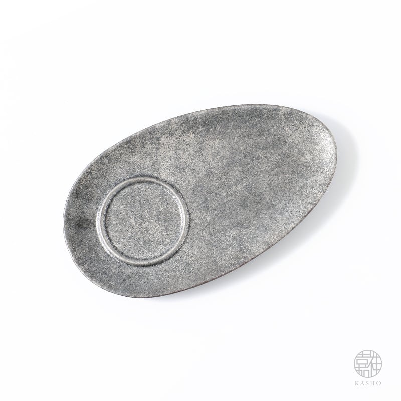 銀錆銀河-プラチナ-｜オーバルプレート（楕円皿）｜約16cm | 三川内焼
