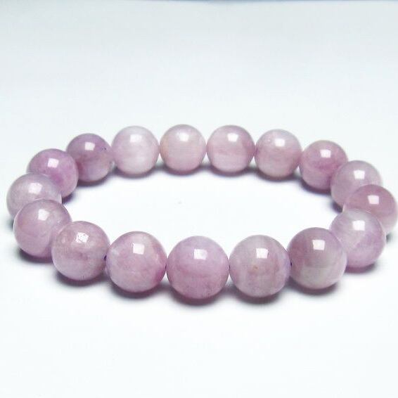 クンツァイト ブレスレット 12mm ミルキークンツァイト 一点物 111-19692