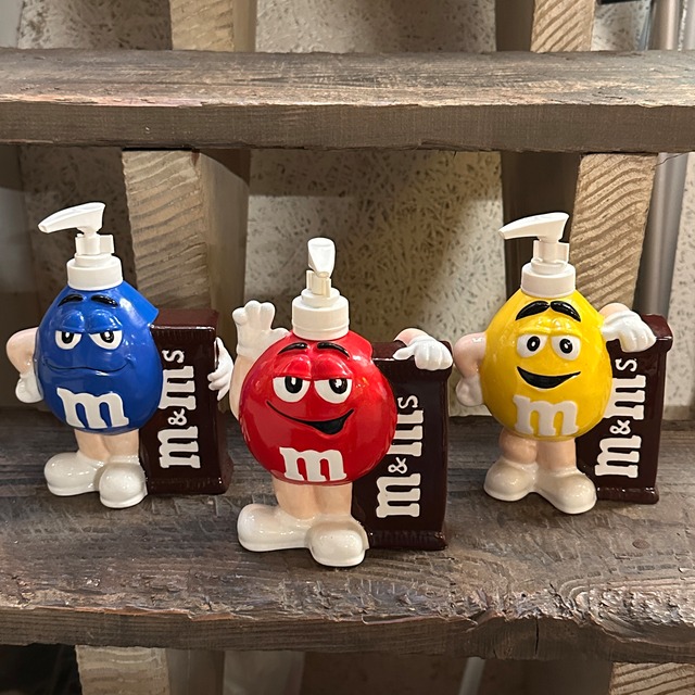 2000s Mars社公認 Benjamin & Medwin製 m&m's 陶器製 ソープディスペンサー 3点セット