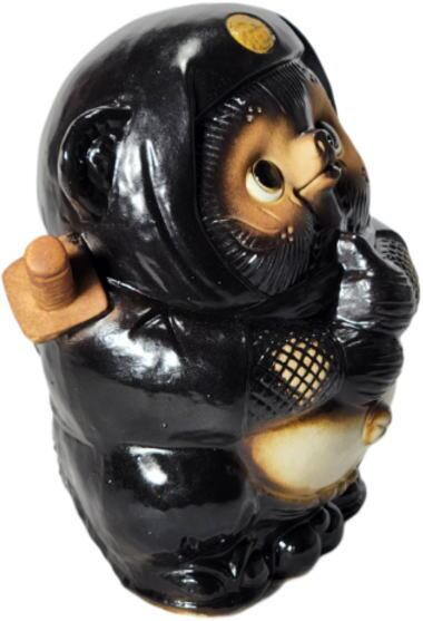 忍者狸 黒 （ドローン） （忍者たぬき・忍者狸・置物・たぬき