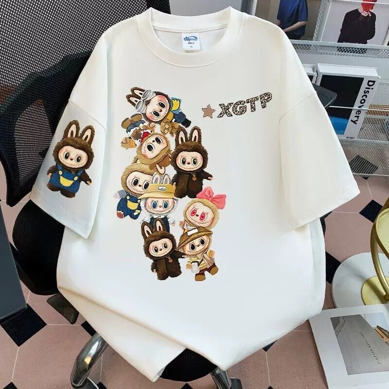 Sから6Lまで!ラブブ 半袖Tシャツ 超萌えかわいい ユニセックス 4色展開 春夏 ゆったりオーバーサイズ おしゃれコーデ