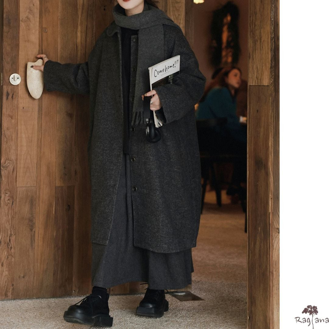 ウール混紡 ロングコート M 11496 | Raglana