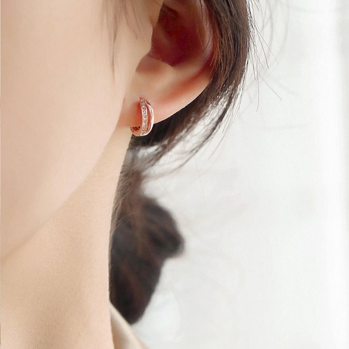 CZ ミニフープピアス