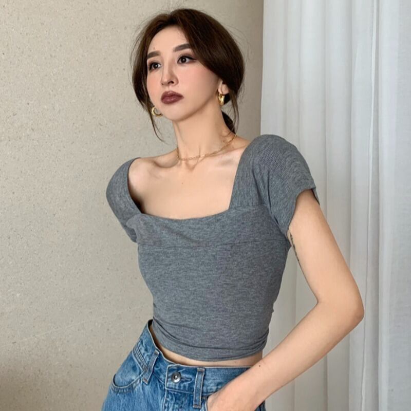 ショートシャツ スプリングサマープルオーバー Tシャツ 春物 夏物 スクウェア YY-ファッション80396017661