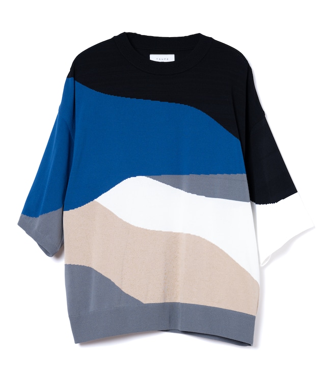 STRAIN INTARSIA H/S KNIT（BLK)