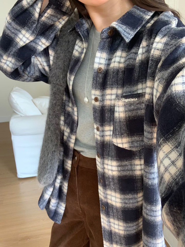 (予約) signature / Merry check shirt 2color