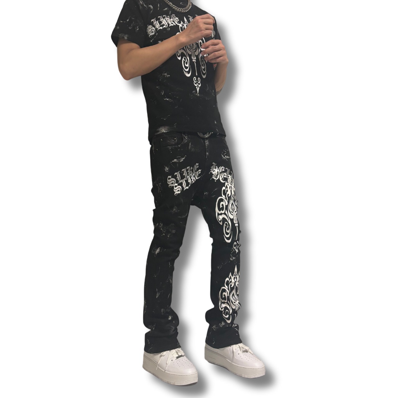 ELDOLADO KEY flare silver paint pants【ES020】 - 12