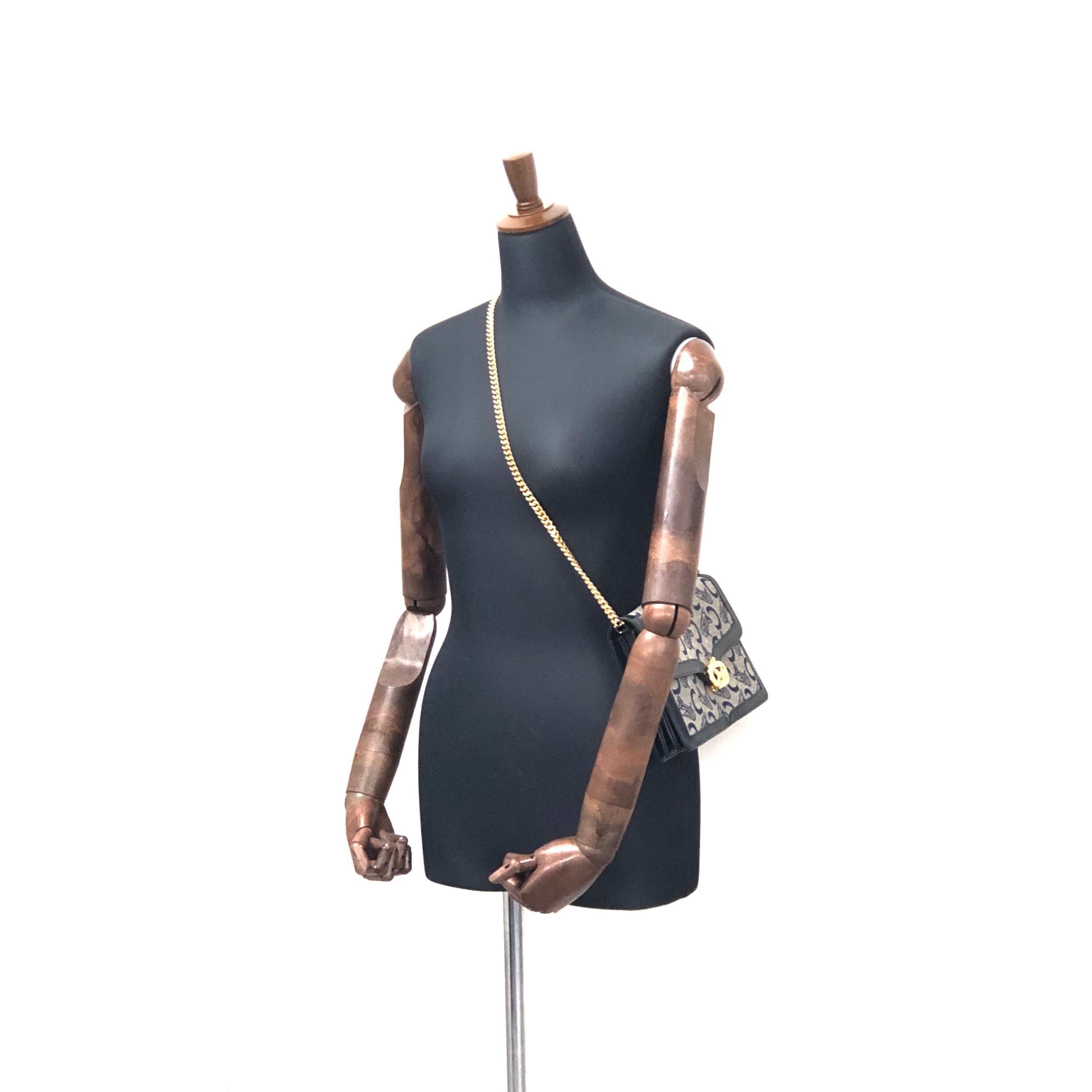 CELINE セリーヌ Cマカダム 馬車 ホースキャリッジ ジャガード×レザー