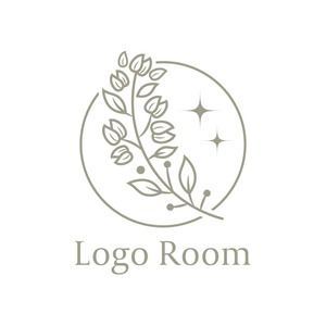 No731 オシャレな植物のロゴ【単色、植物、シンプル、オシャレ、ナチュラル、綺麗、美容、サロン、エステ、ネイル、ショップ、販売】