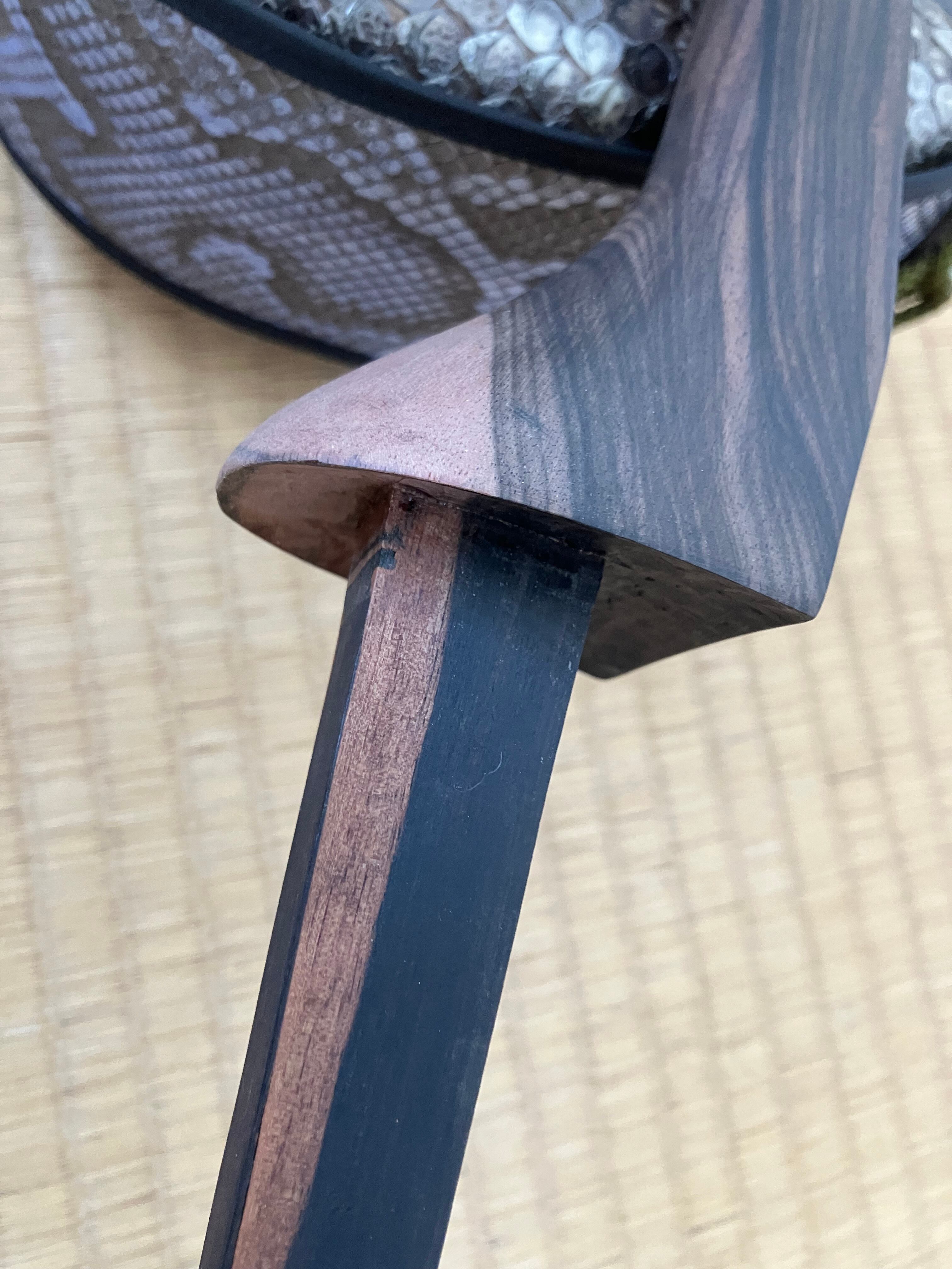 名工国吉真陽氏 小マカビ型 黒檀 オイルフィニッシュ磨き仕上げ