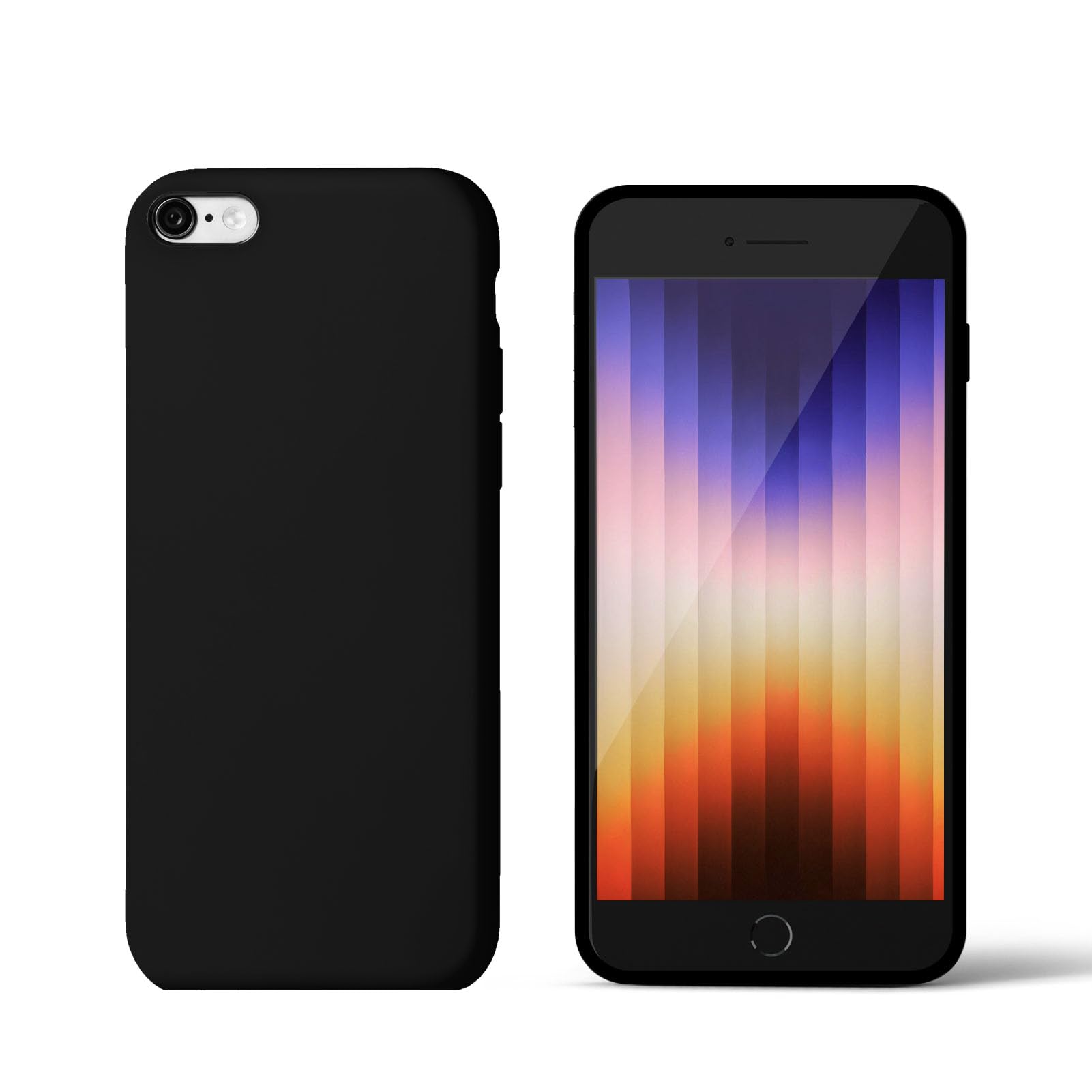 ENZEエネゼ iPhone SE3/SE2/ iPhone 8/iPhone 7 ケース カバー シリコンケース アイフォンケース 耐衝撃 スマホケース 1個入り ブラック (black)