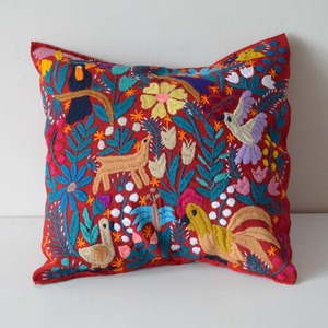 メキシコ シナカンタン刺繍クッションカバー（19800-A）