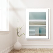 幻想フォトグラフ｜湖のブルートーンが美しい自然写真｜リビング寝室書斎に最適アートポスター額縁セットA4ポスター