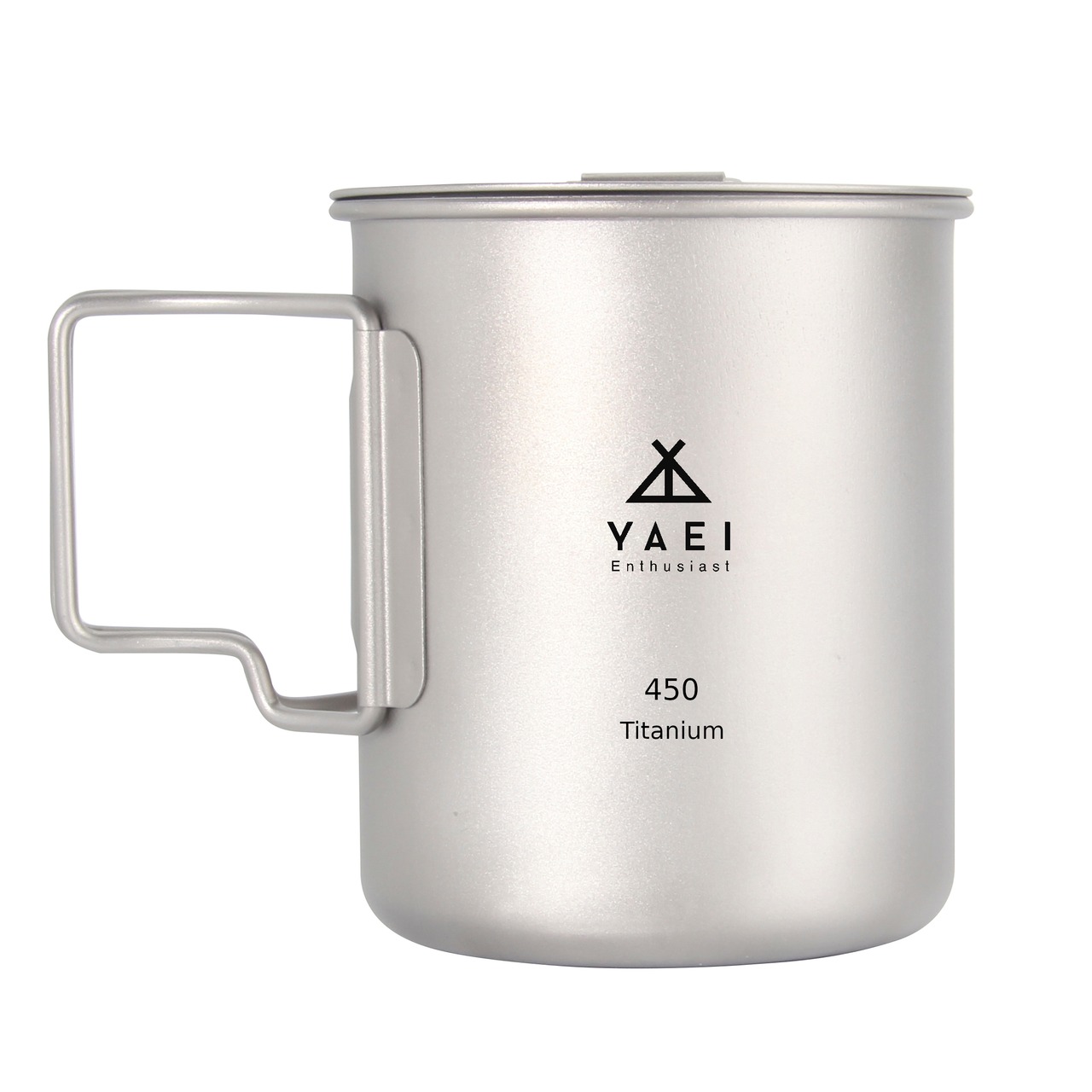 YAEI Enthusiast チタン マグカップ シングルマグ 蓋付き 450ml （収納バッグ付き)