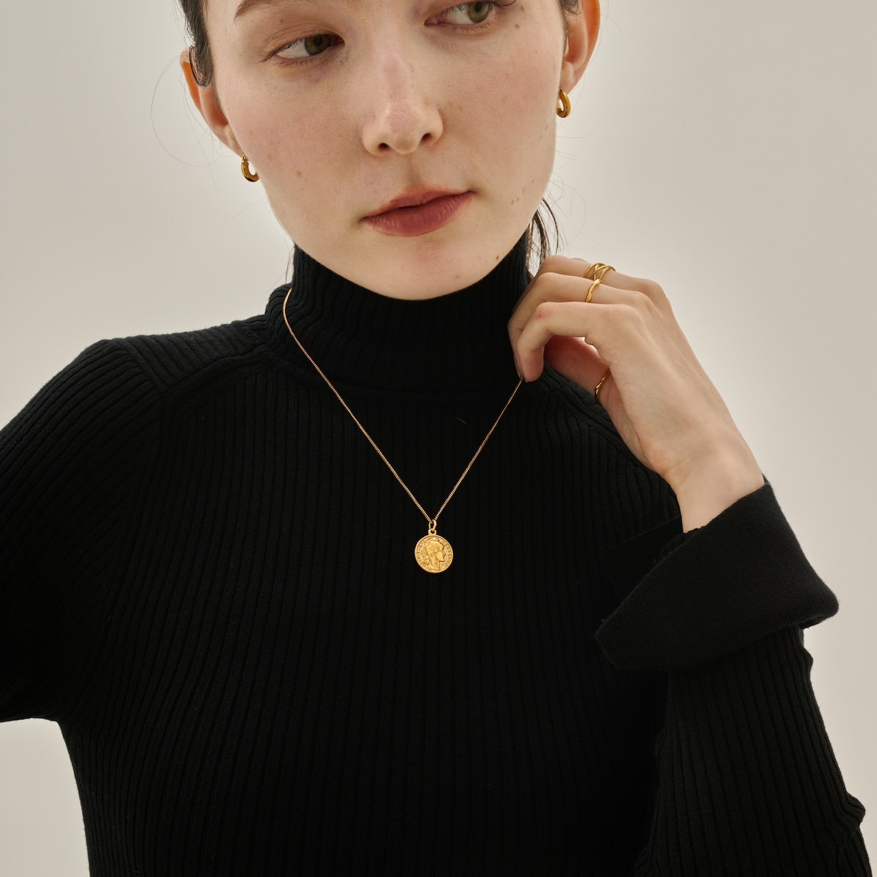 stainless coin necklace SN087.