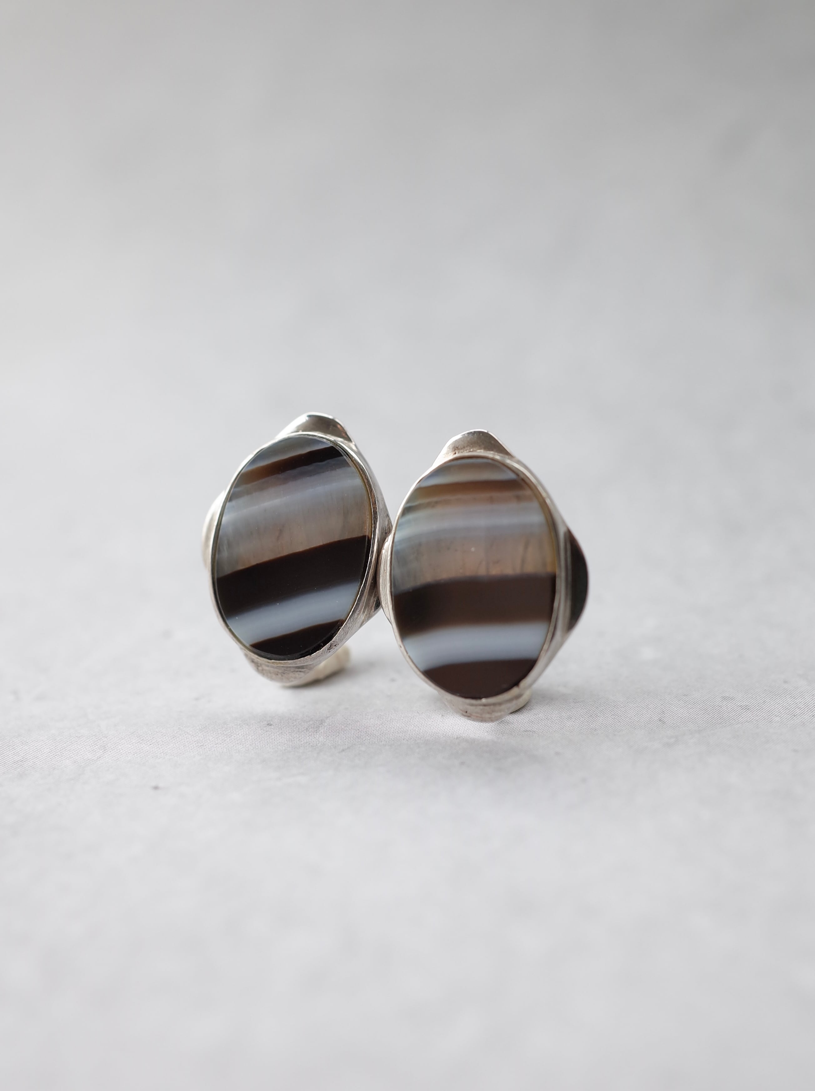 Striped Agate - Graphical Clip Earring - 2