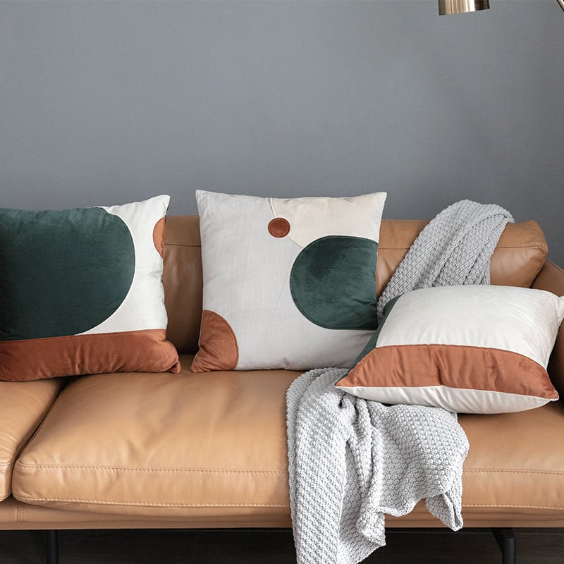 抽象画クッションカバー 北欧