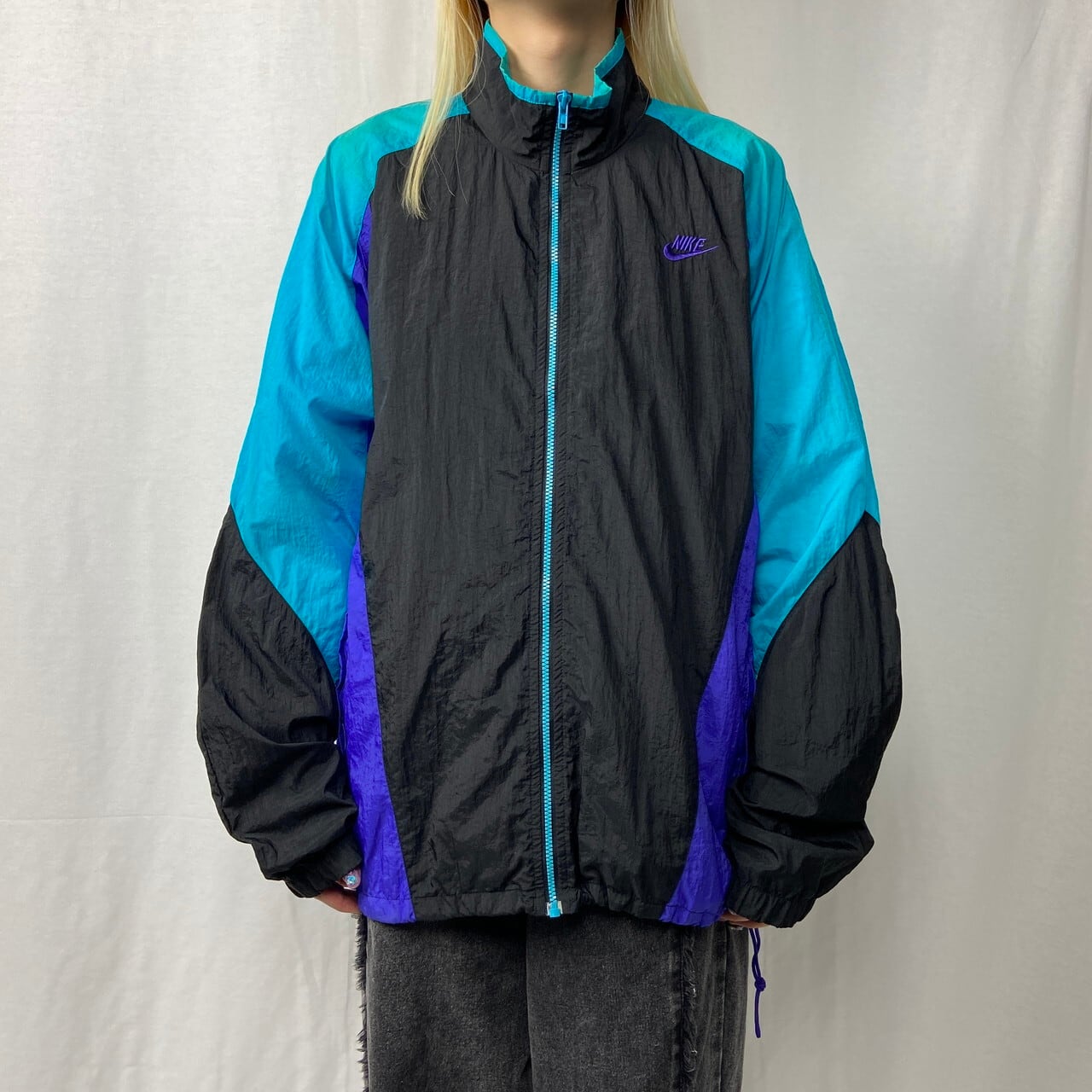 90s　銀タグ　NIKE　ナイキ　トラックジャケット　プロチーム　黒