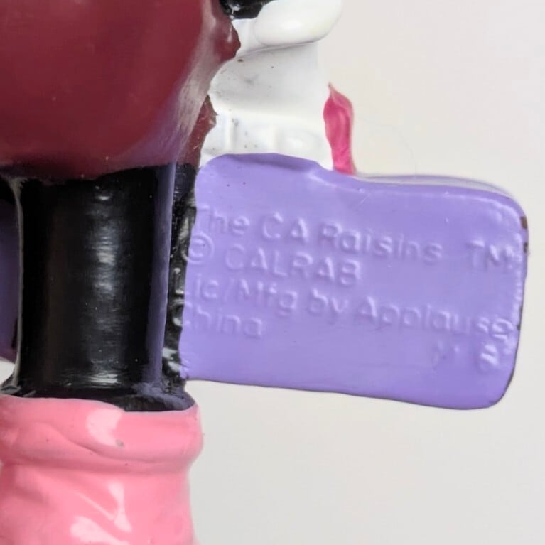 ☆ VINTAGE 1991 ☆ 【 California Raisins（カリフォルニアレーズン）】『 Alotta Stile ( アロッタ・スタイル ) / Hardee's / CARD無し 』 ハーディーズ ミールトイシリーズ / PVC フィギュア ビンテージトイ 〚アメリカン雑貨 アメトイ〛