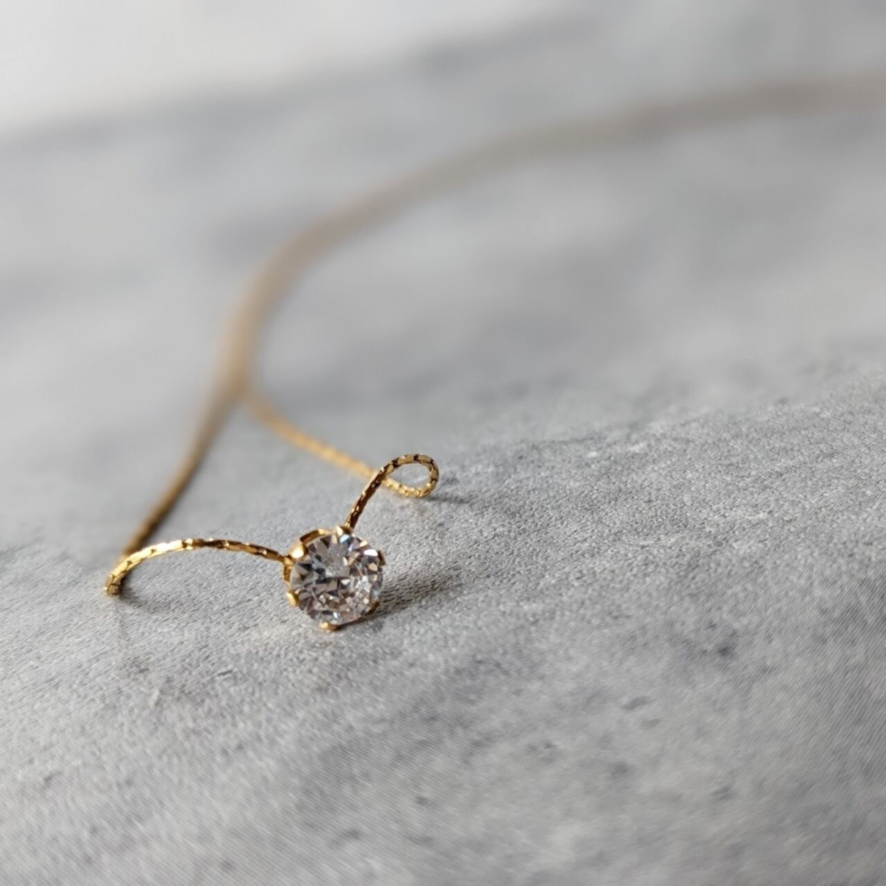 【再再入荷】gold zirconia necklace NO.3  316L / ゴールド ジルコニア ネックレス