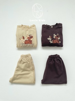 【Lovin'】ファニーベアスウェット ブラウン 110~130cm
