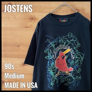 【JOSTENS】90s USA製 MLB セントルイス・カージナルス プリント Tシャツ Cardinals M US古着