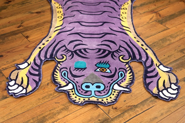 Tibetan Tiger Rug 《Lサイズ•シルク•オリジナル1•パープル232》チベタンタイガーラグ