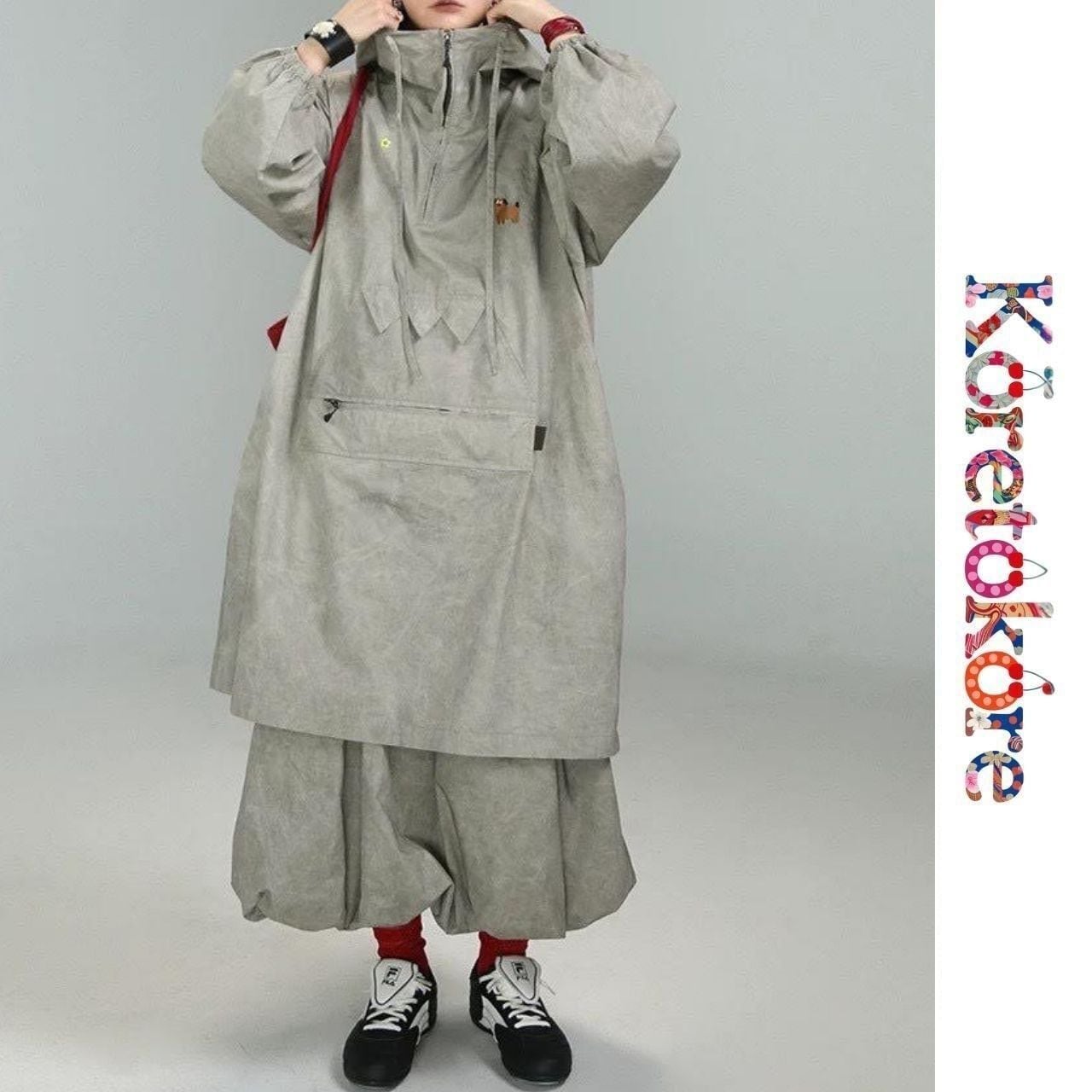 Washed Hooded Long Outer A4040