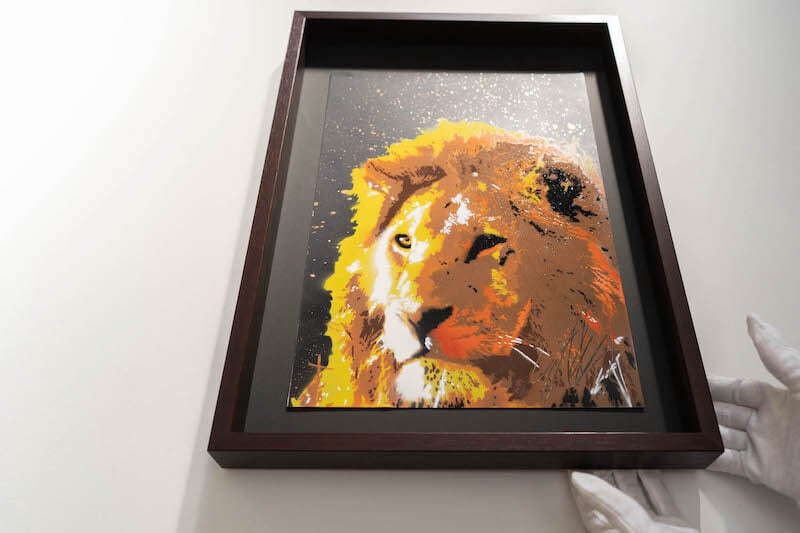 絵画 アクリル絵 額縁 ライオン