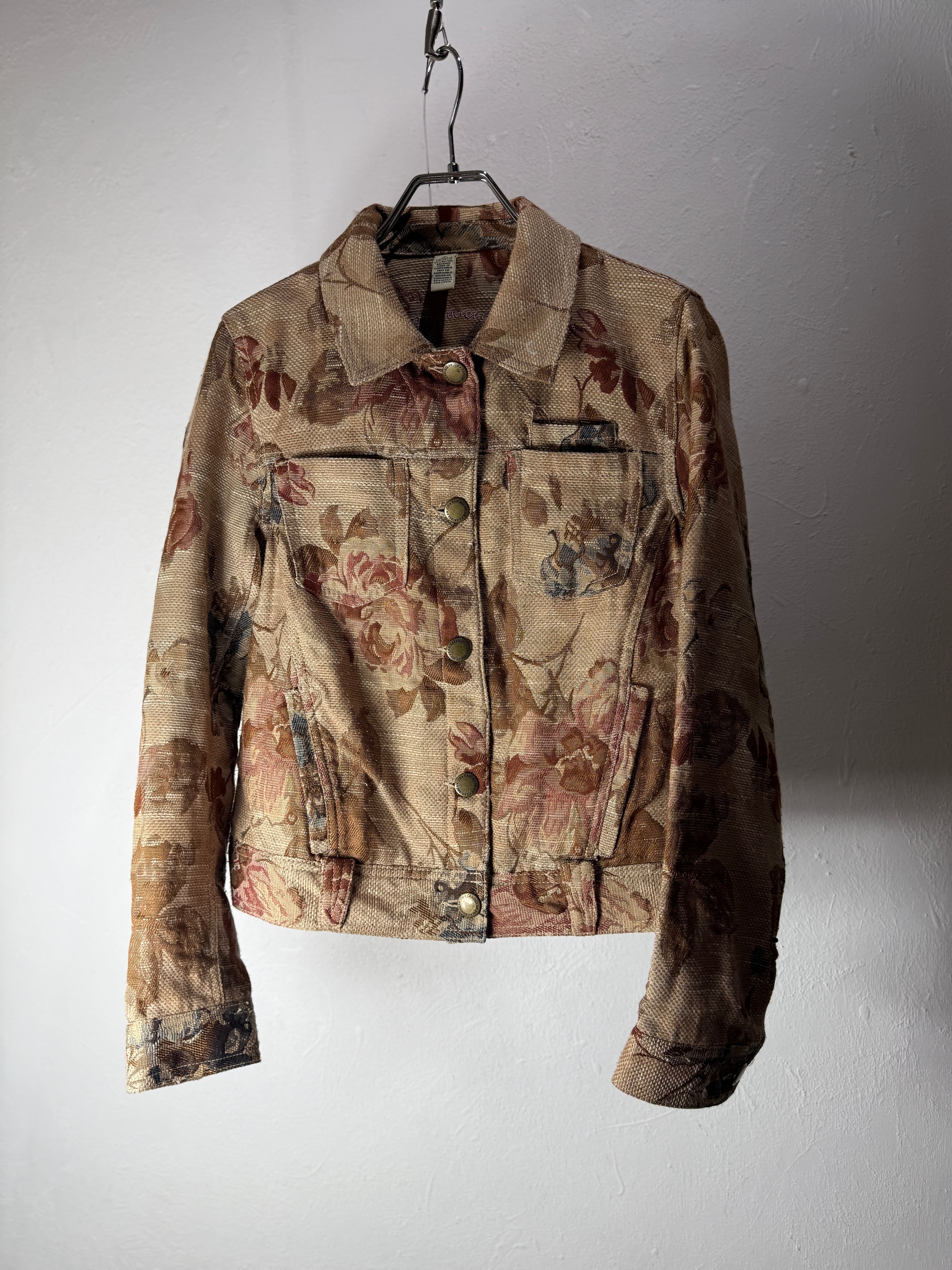 90s Floral Tapestry Short Jacket