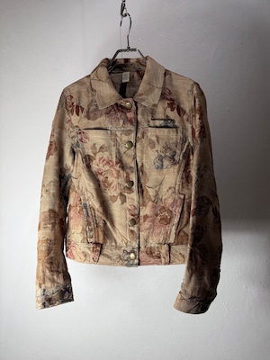 90s Floral Tapestry Short Jacket