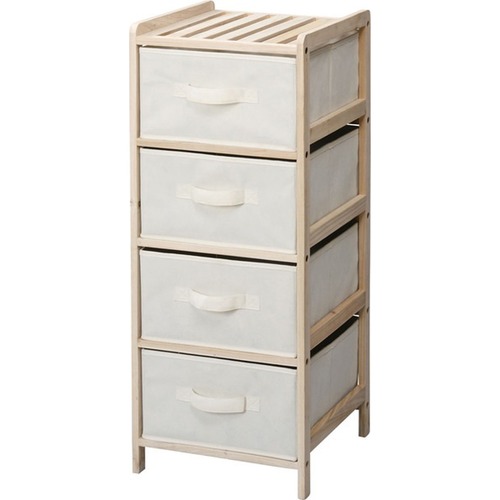 リリーチェスト LFS-374NA たんす 収納 衣類 服 4段 キッチン 寝室 子供部屋 脱衣所 ナチュラル 木製 白 引き出し おしゃれ 天然木