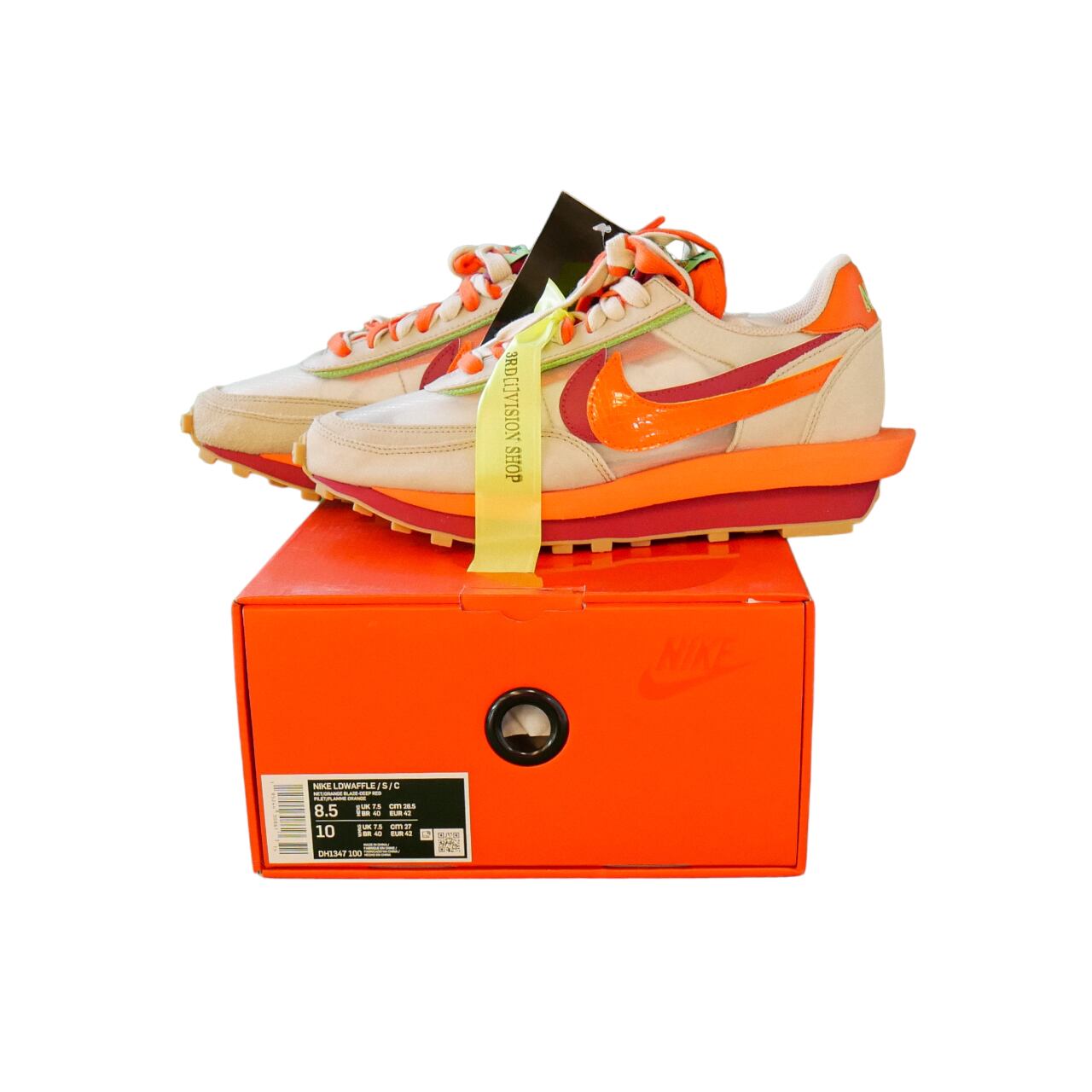 CLOT × Sacai × Nike LD Waffle Orange ナイキ クロット ワッフル US8 ...