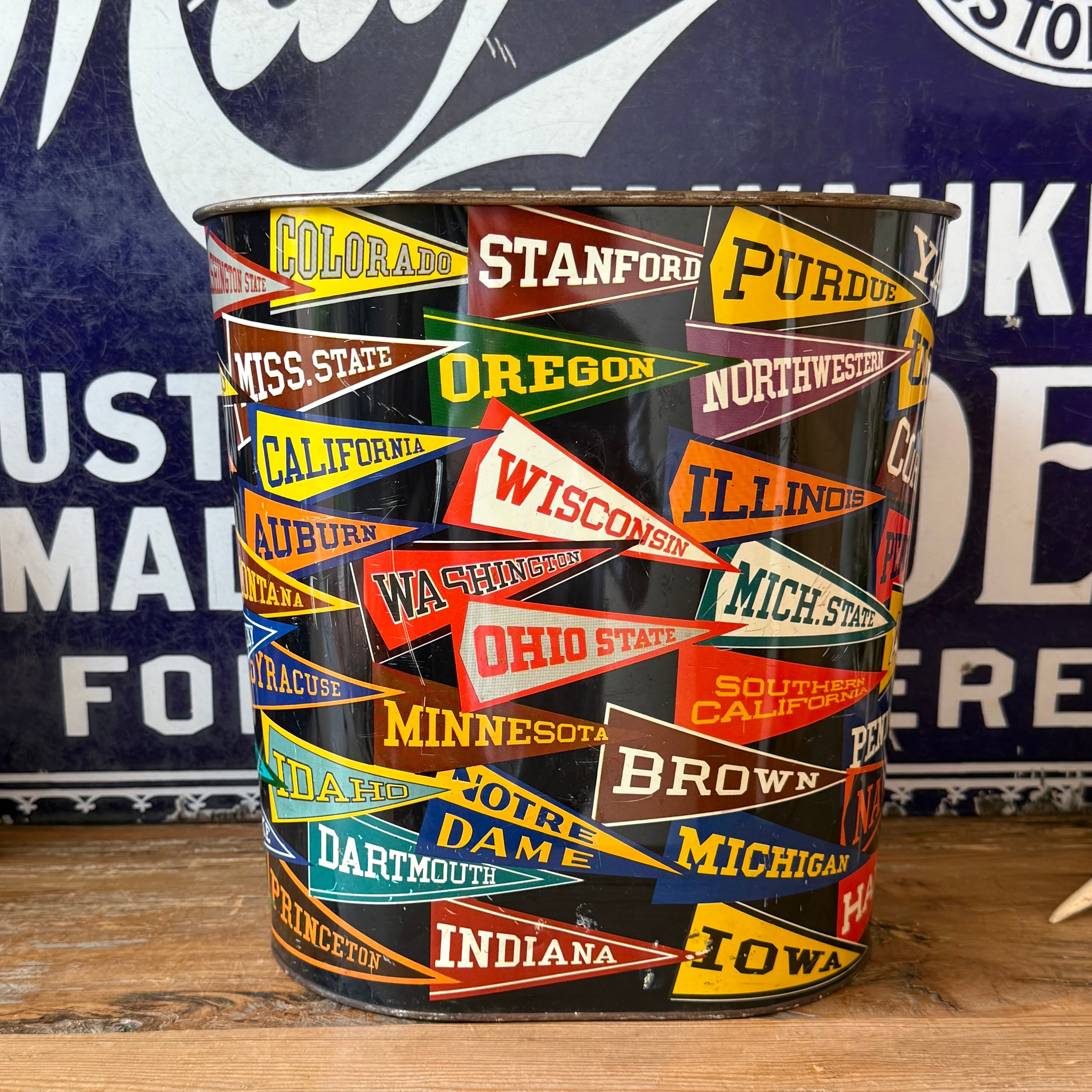 Vintage Pennant Trash Can ペナント ビンテージ University