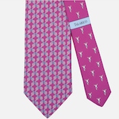 Maurizio TALARICO Collection 3-fold Silk Tie Bicycle Pattern Magenta