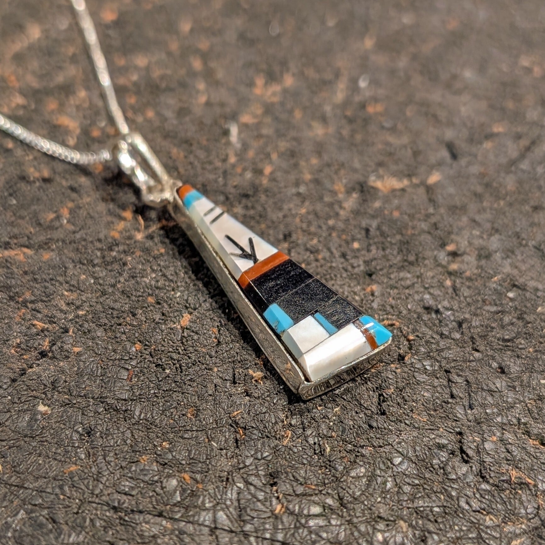 Zuni Inlay Work Top Necklace / 9800yen / Silver925 / インディアン
